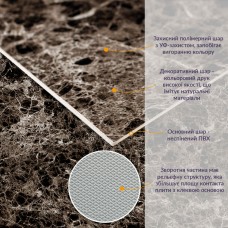 Декоративная ПВХ плита серый темно-серый мрамор 600*600*3mm (S) SW-00001628