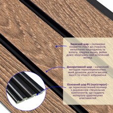 Декоративная PS рейка 2900*120*12мм (D) SW-00001739