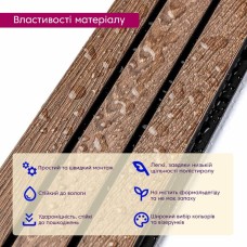 Декоративная PS рейка 2900*120*12мм (D) SW-00001739