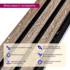 Декоративная PS рейка 2900*120*12мм (D) SW-00001744