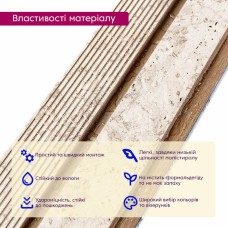 Декоративная PS рейка 2900*120*12мм (D) SW-00001748