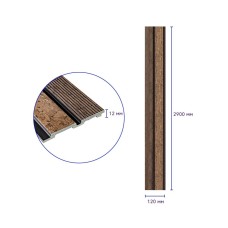 Декоративная PS рейка 2900*120*12мм (D) SW-00001749