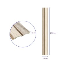 Декоративная PS рейка 2900*120*12мм (D) SW-00001750