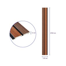 Декоративная PS рейка 2900*120*12мм (D) SW-00001753