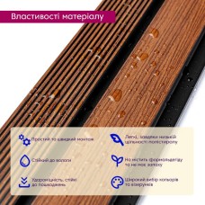 Декоративная PS рейка 2900*120*12мм (D) SW-00001753