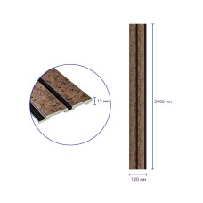 Декоративная PS рейка 2900*120*12мм (D) SW-00001754