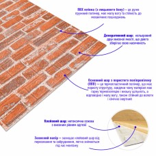 Самоклеющаяся 3D панель под рыжий екатеринослав кирпич 3080х700х3мм SW-00001762