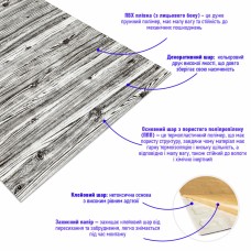Самоклеющаяся 3D панель под дерево цвета зебры 2800х700х3мм SW-00001769