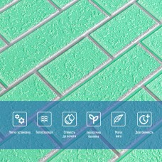 Панель стеновая 70*70cm*5mm зелёный кирпич с серебром (D) SW-00001803