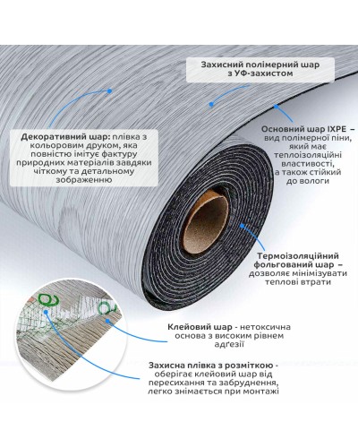 Підлогове вінілове покриття самоклеюче в рулоні 3000*600*1,5мм SW-00001816