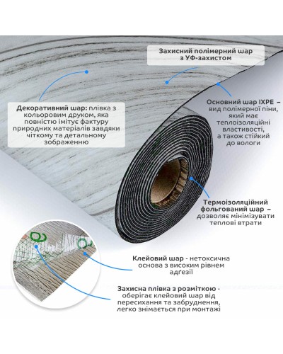 Підлогове вінілове покриття самоклеюче в рулоні 3000*600*1,5мм SW-00001820