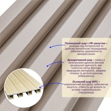 Декоративная стеновая рейка 3000*160*23мм (D) SW-00001859