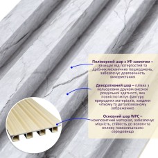 Декоративная стеновая рейка 3000*160*23мм (D) SW-00001862