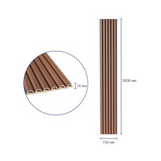 Декоративная WPC круглая стеновая рейка 3000*152*15мм (D) SW-00001872