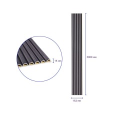 Декоративная WPC круглая стеновая рейка 3000*152*15мм (D) SW-00001873