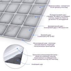 Самоклеющаяся полиуретановая плитка 305х305х1мм (D) SW-00001936