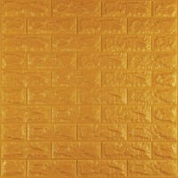3D панель самоклеющаяся кирпич Золотой 700x770x7мм (011-7) SW-00000052