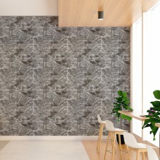 Декоративная 3D панель самоклейка под кирпич Черный мрамор 700x770x5мм (061-5) SW-00000036