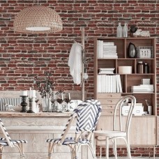 Декоративная 3D панель самоклейка под кирпич красный Екатеринославский 700x770x5мм (043) SW-00000031