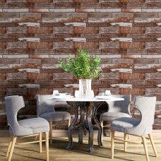 Самоклеющаяся декоративная 3D панель коричневое дерево 700x700x5мм (049) SW-00000152