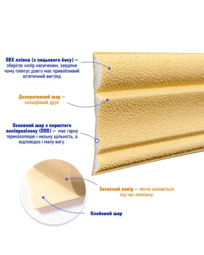 Гнучкий самоклеючий плінтус бежевий SW-00000066