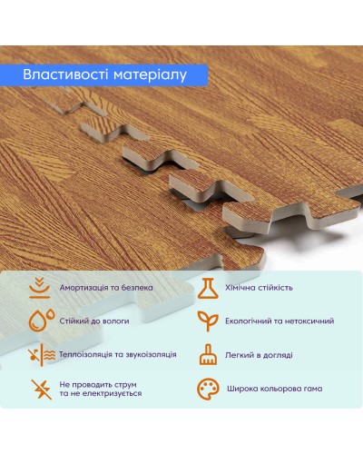 Підлога пазл - модульне підлогове покриття 600x600x10мм золоте дерево (МР2) SW-00000022