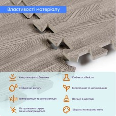 Пол пазл - модульное напольное покрытие 600x600x10мм серое дерево (МР9) SW-00000209