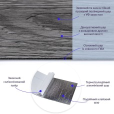 Самоклеящаяся виниловая плитка пепельное дерево, цена за 1 шт. (СВП-003) Матовая SW-00000284