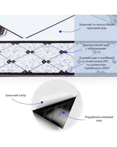 Самоклеюча вінілова плитка 600х600х1,5мм, ціна за 1 шт. (СВП-213) Глянець SW-00000519
