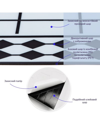 Самоклеюча вінілова плитка 600х600х1,5мм, ціна за 1 шт. (СВП-209) Глянець SW-00000516