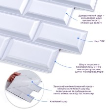 Декоративная ПВХ плитка на самоклейке кирпич 300х300х5мм, цена за 1 шт. (СПП-501) SW-00000665