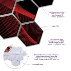 Декоративная ПВХ плитка на самоклейке соты 280х300х5мм, цена за 1 шт. (СПП-503) SW-00000667