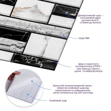 Декоративная ПВХ плитка на самоклейке квадрат 300х300х5мм, цена за 1 шт. (СПП-602) SW-00000669