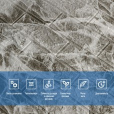 Декоративная 3D панель самоклейка под кирпич Черный мрамор 700x770x3мм (061-3) SW-00000691