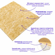 Декоративная 3D панель самоклейка под кирпич Бежевый мрамор 700x770x3мм (062-3) SW-00000694