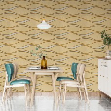 Самоклеющаяся 3D панель золотые волны 700x700x5мм (194) SW-00000766