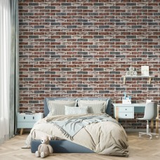 Самоклеющаяся 3D панель под кирпич клинкер оранжевый 700x700x6мм (414) SW-00000769