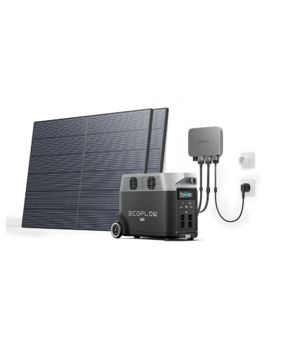 Комплект EcoFlow PowerStream – микроинвертор 600W + зарядная станция Delta Pro и солнечные панели 2х400