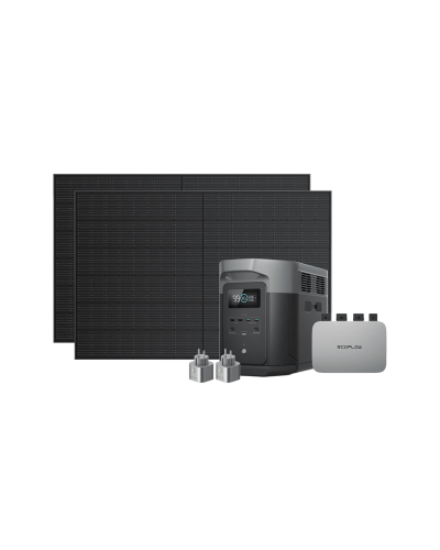 Комплект EcoFlow PowerStream - мікроінвертор 800W + зарядна станція Delta Max 2000 та сонячні панелі 2х400