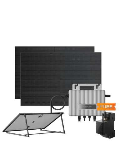 Комплект EcoFlow STREAM Microinverter/2*400W Rigid Solar Panel Combo/Розумний лічильник Smart Meter/Регульований кронштейн для кріплення сонячних панелей Ecoflow