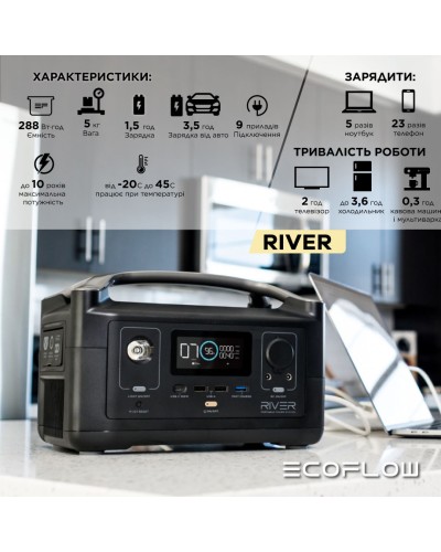 Зарядна станція EcoFlow RIVER (288 Вт·год)