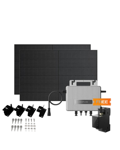 Комплект EcoFlow STREAM Microinverter/2*400W Rigid Solar Panel Combo/Розумний лічильник Smart Meter/Cистема кріплень EcoFlow Rigid Solar Panel Mounting Feet