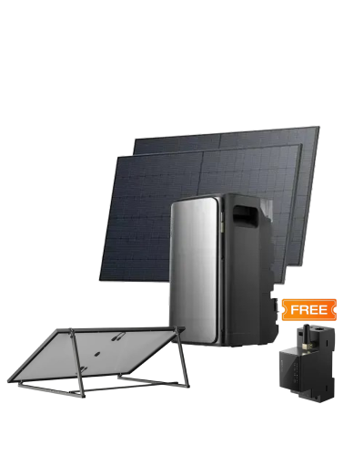 Комплект EcoFlow STREAM ULTRA/Solar Panel 2*400/Регульований кронштейн для сонячних панелей/Розумний лічильник Smart Meter