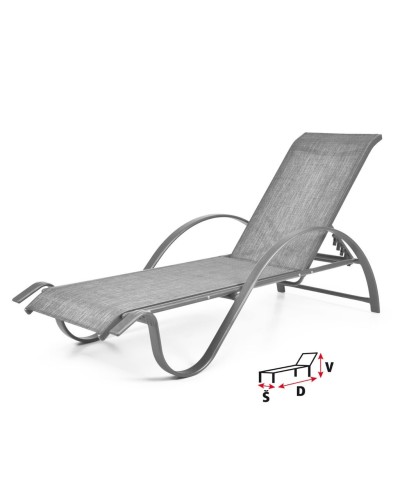 Шезлонг алюмінієвий HECHT SOFIA LOUNGER