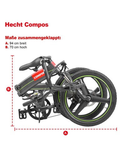 Велосипед на акумуляторній батареї HECHT COMPOS GRAPHITE