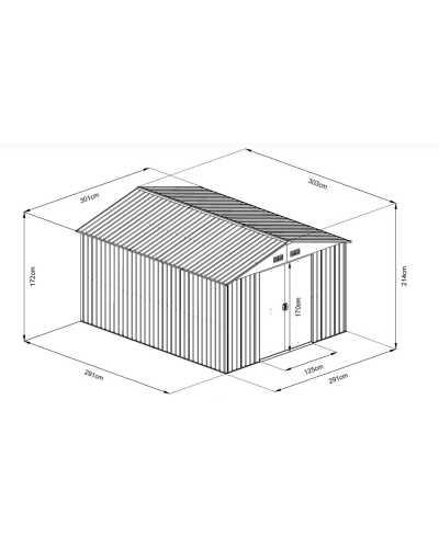 Садовый дом металлический HECHT 10X10 PLUS