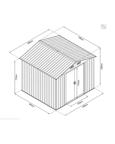 Садовий будинок металевий HECHT 6X8 PLUS