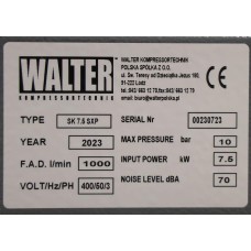 Винтовой компрессор с ременным приводом WALTER SK 7,5 SXP
