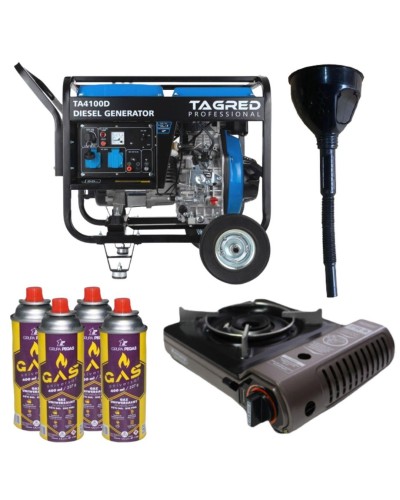 Дизельный генератор TAGRED TA4100D + газова плитка Orcamp CK-505 + 4 газових картриджа 400 мл