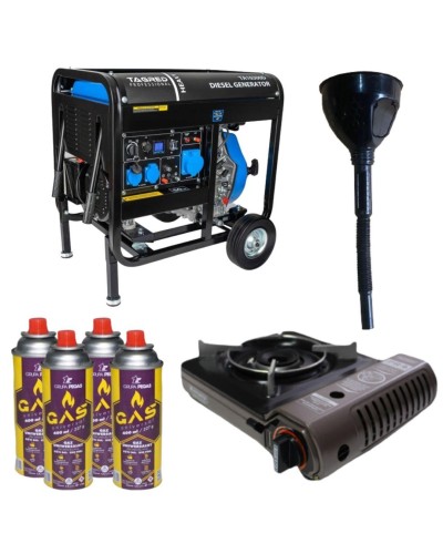 Дизельный генератор TAGRED TA10300D + газовая плитка Orcamp CK-505 + 4 газовых картриджа 400 мл